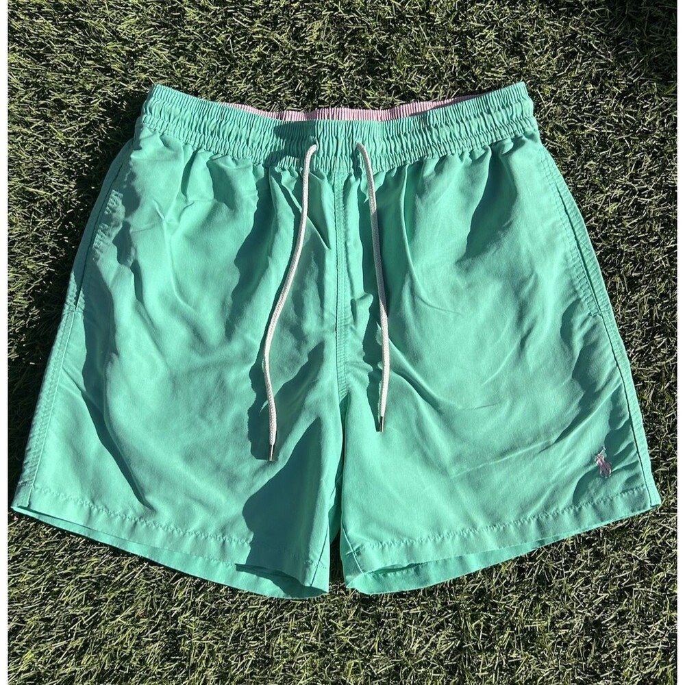 Polo Ralph Lauren Traveler Swim Trunks Men's M Mint Green Stretch Mesh Lined